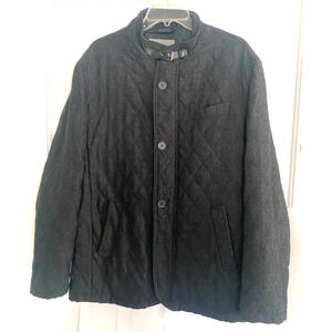 Johnston & Murphy Grey quilted herringbone long sleeve Men's winter coat size L